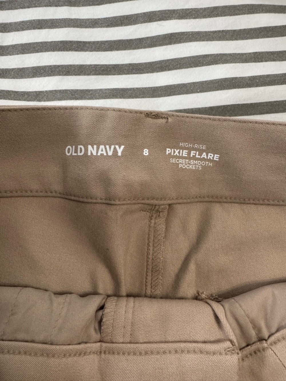 Old Navy Pixie Flare High-Rise Pants in Taupe Brown